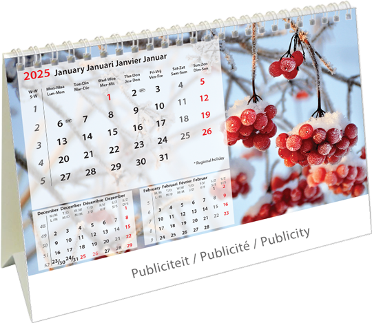 Calendrier de bureau chevalet 2025 Nature