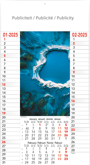 Calendrier mural illustré 2025 Amazing Visions 6p 22x41cm