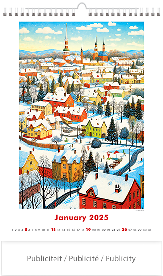 Calendrier mural 2025 Art Naive by AI 13p 31x52cm