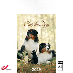 Calendrier publicitaire illustré 2024 Cats & Dogs 22 x 41