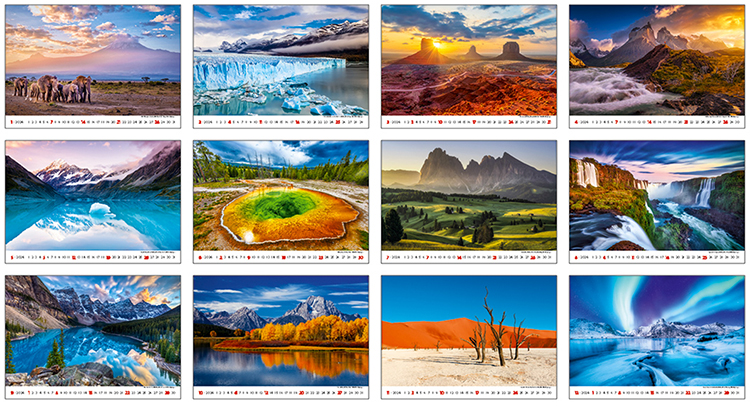 Calendrier mural 2024 National Parks 13p 45x38cm Images