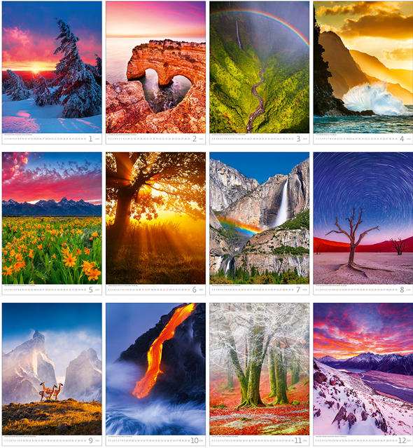 Calendrier mural 2024 Nature Emotions 13p 31x52cm Images