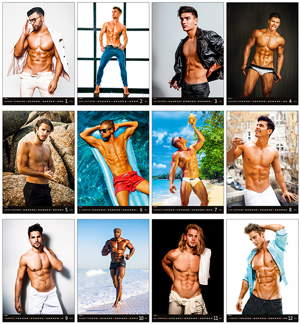 Calendrier mural 2024 Pin-Up Sexy Boys 13p 31x52cm Images