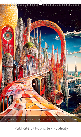 Calendrier mural 2025 Surreal New Worlds 13p 33x55cm