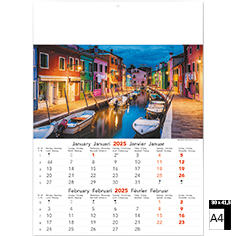 Calendrier mural illustré Travel