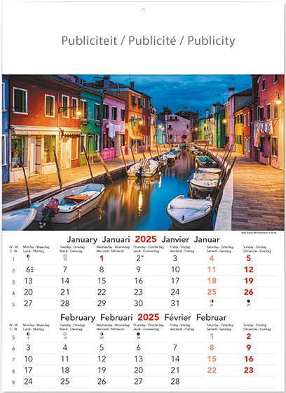 Calendrier mural illustré 2025 Travel 6p 30x41cm