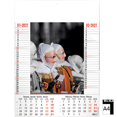 Calendrier mural 2021 Typics 6 pages